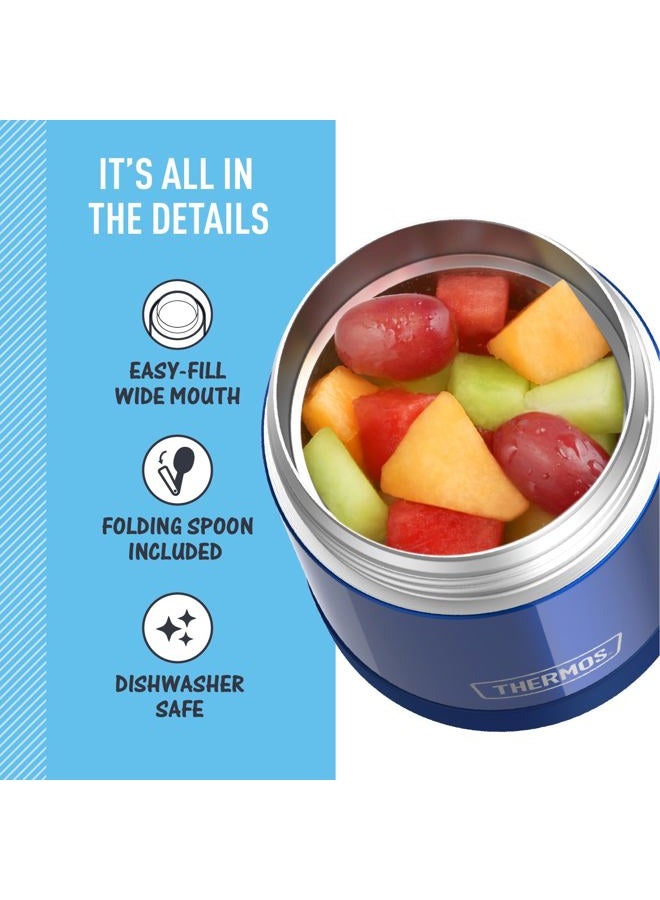 THERMOS FUNTAINER 10 Ounce Stainless Steel Vacuum Insulated Kids Food Jar with Folding Spoon, Navy - Image 4